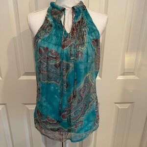 Halter turquoise blouse sz M